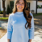 BELL SLEEVE SWEATER: BABY BLUE