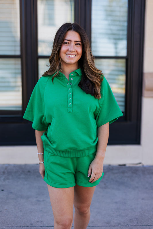 FRENCH TERRY TOP KELLY GREEN