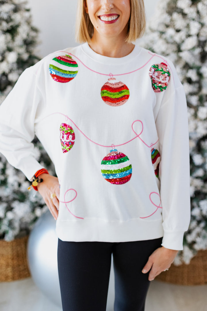 SEQUIN ORNAMENTS SWEATSHIRT