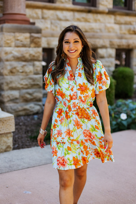 DAY LILY FLORAL DRESS