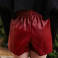 MILLY LEATHER SHORT LIPSTICK RED