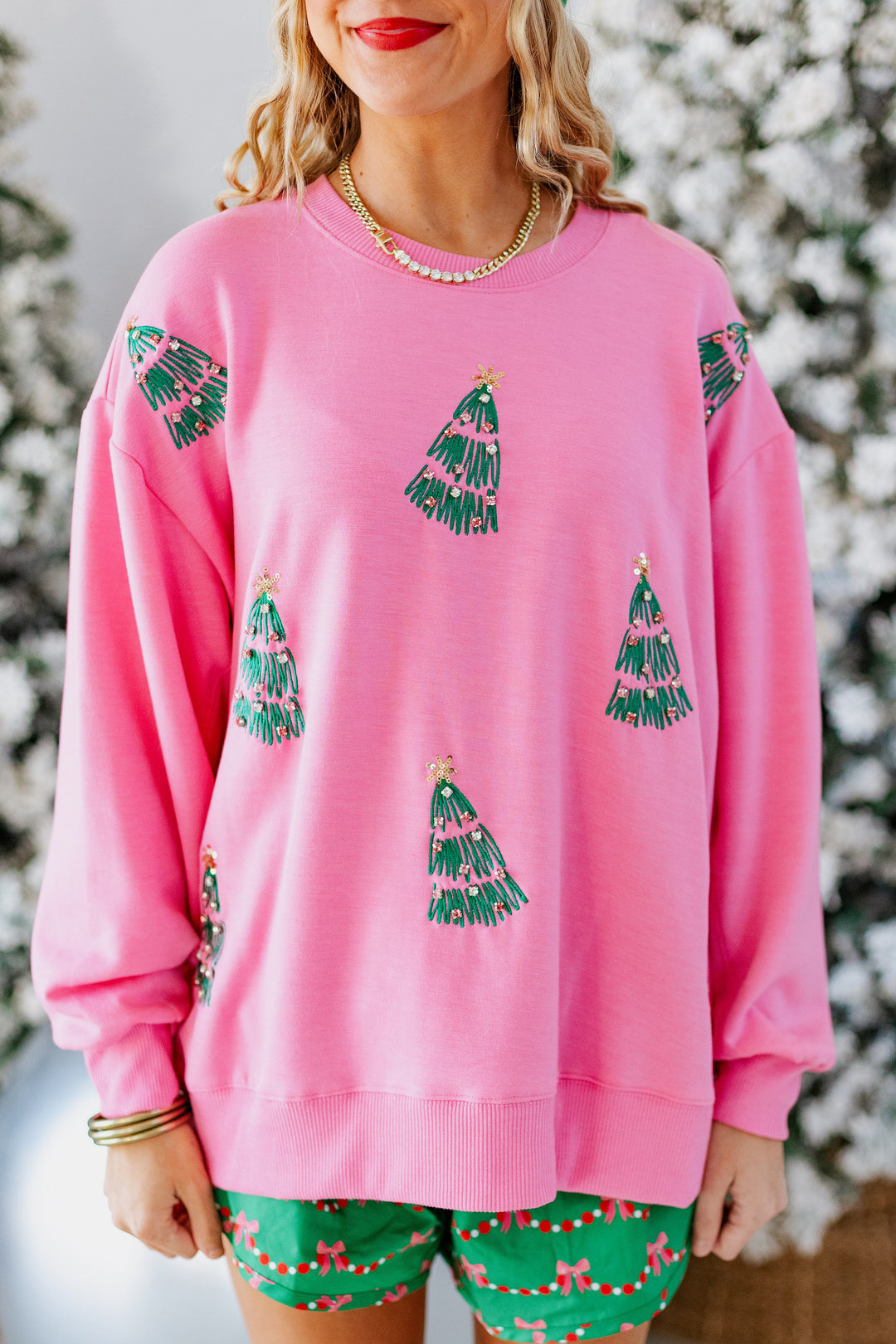 SEQUIN TREES SWEATSHIRT