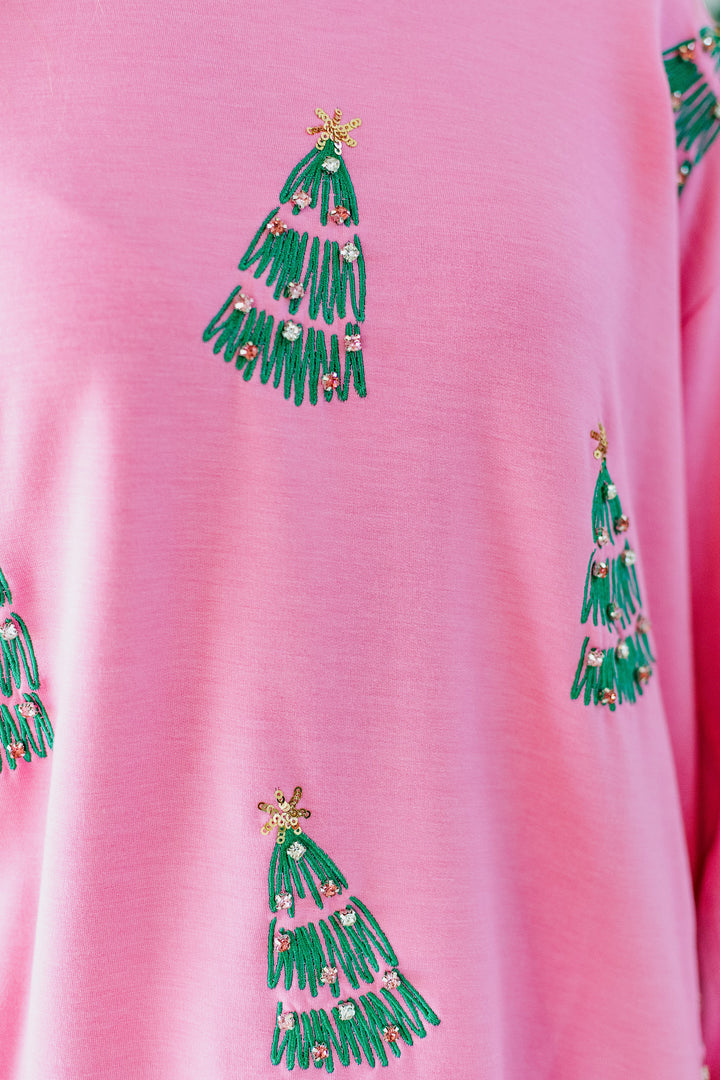 SEQUIN TREES SWEATSHIRT