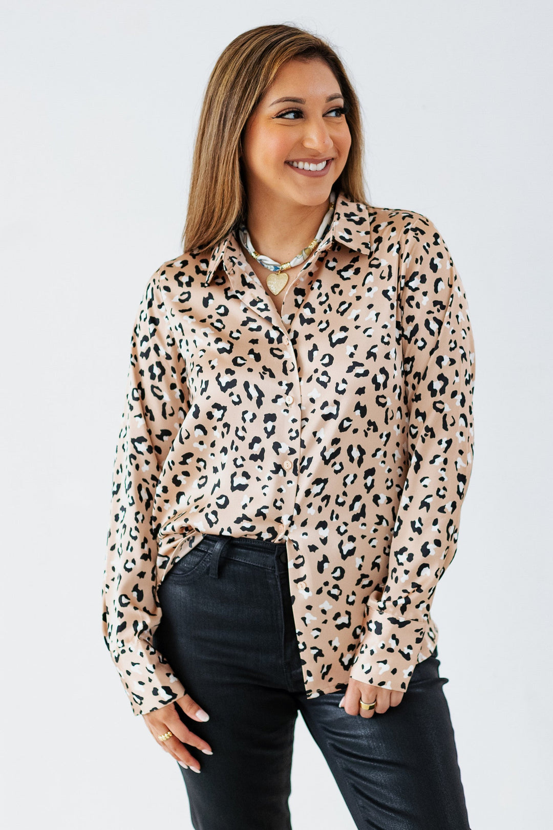 STELLA SILK LEOPARD BLOUSE