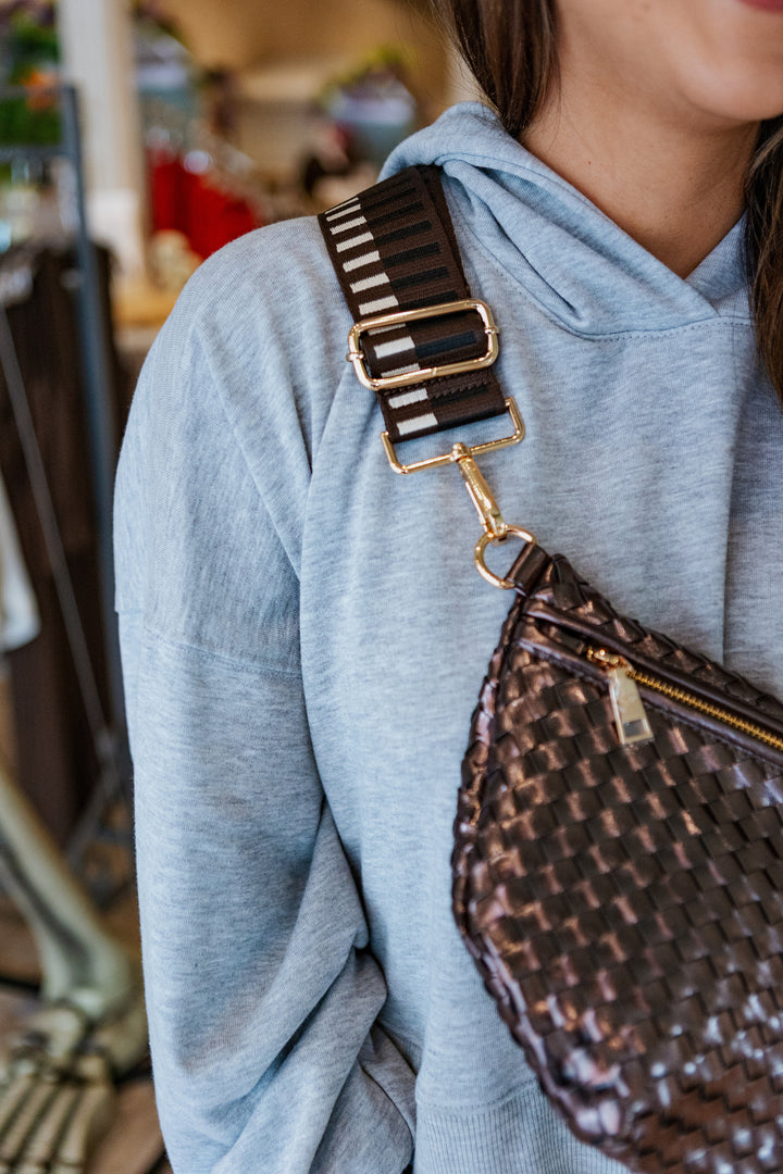 WOVEN BUM BAG / METALLIC GUNMETAL
