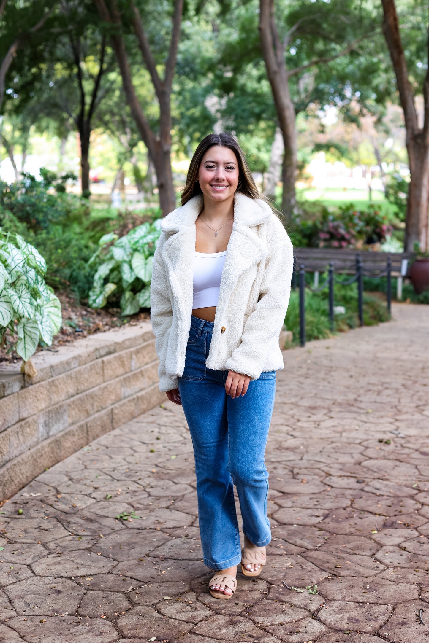 COZY UP FUR JACKET: CREAM