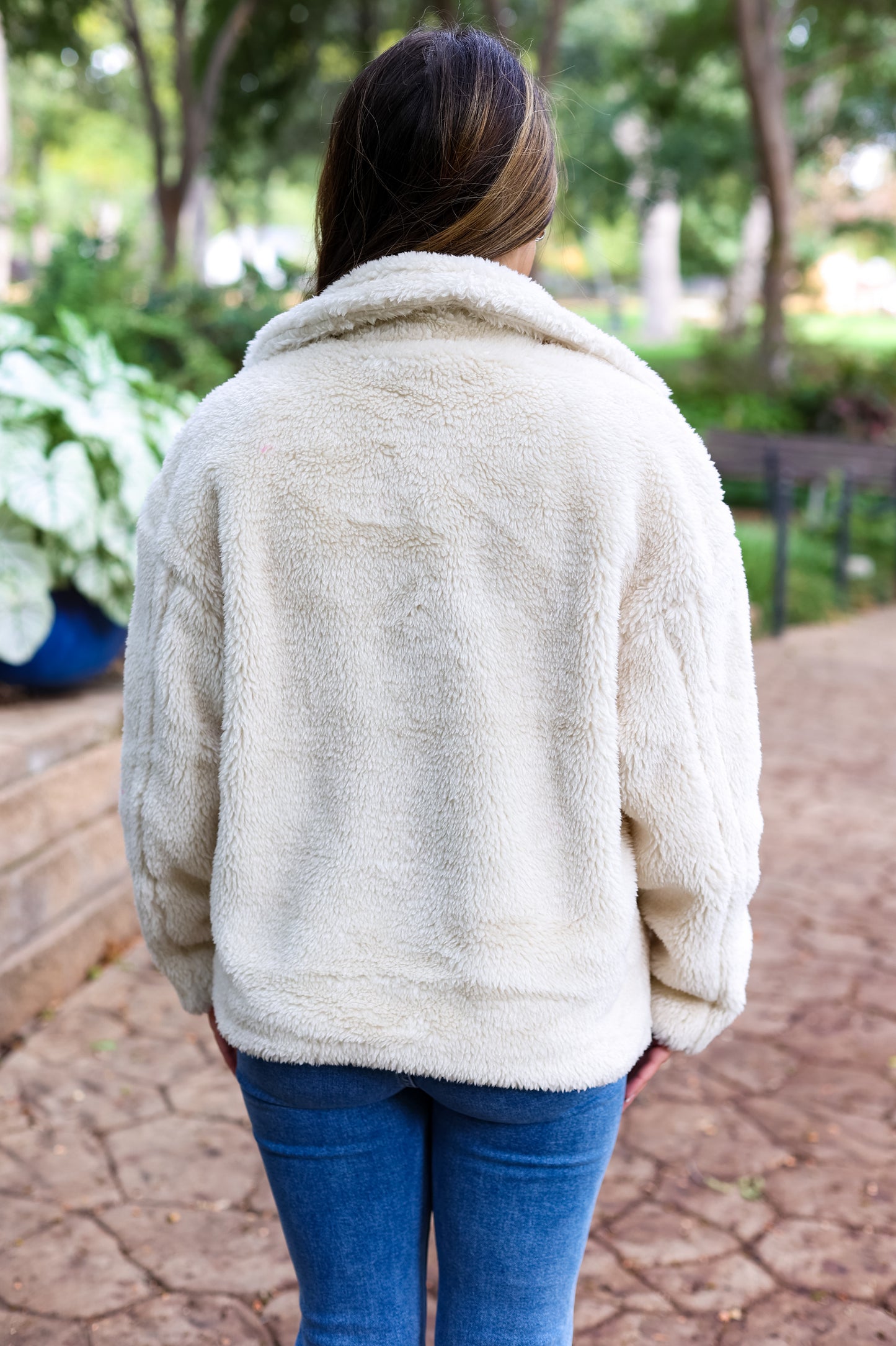 COZY UP FUR JACKET: CREAM