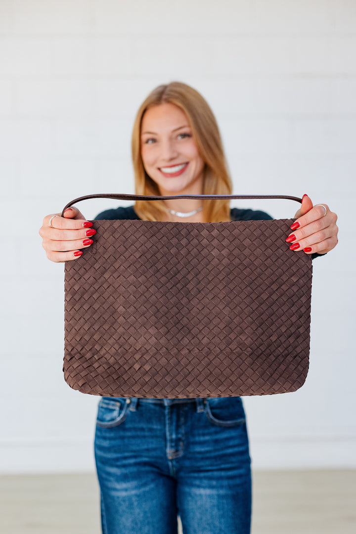WOVEN MARIN BAG- PLUM BROWN