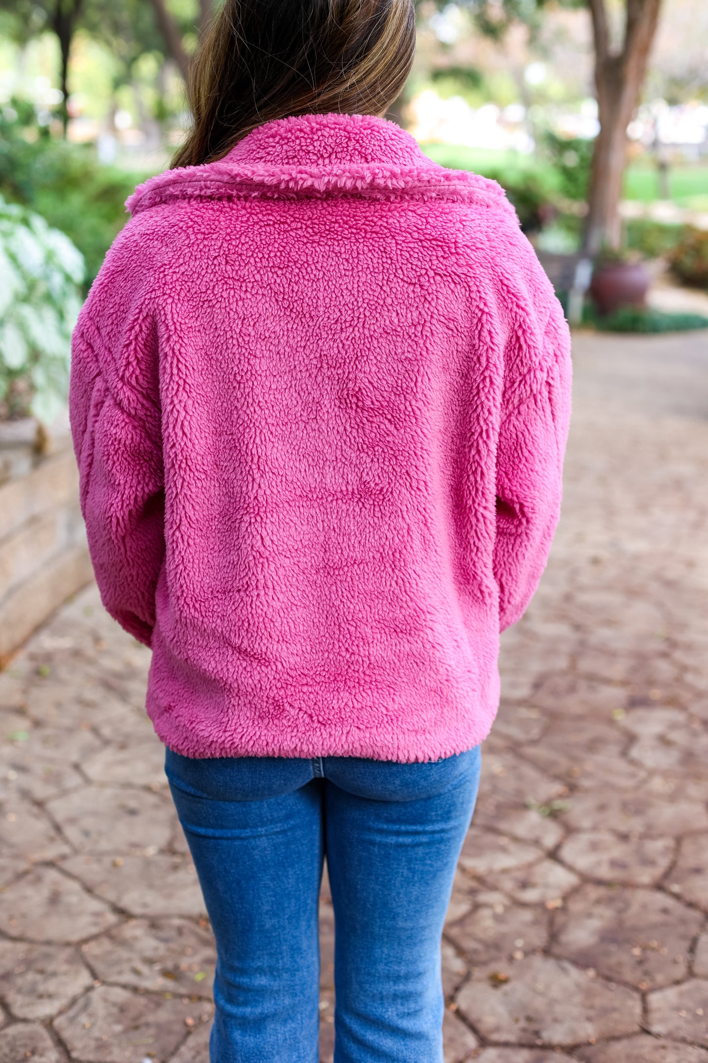 COZY UP FUR JACKET: PINK