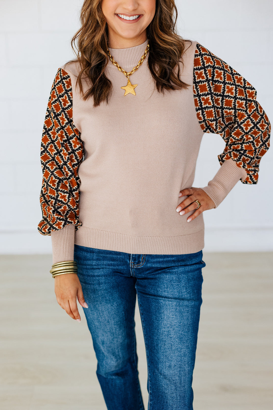 MELODY MIXED MEDIA SWEATER