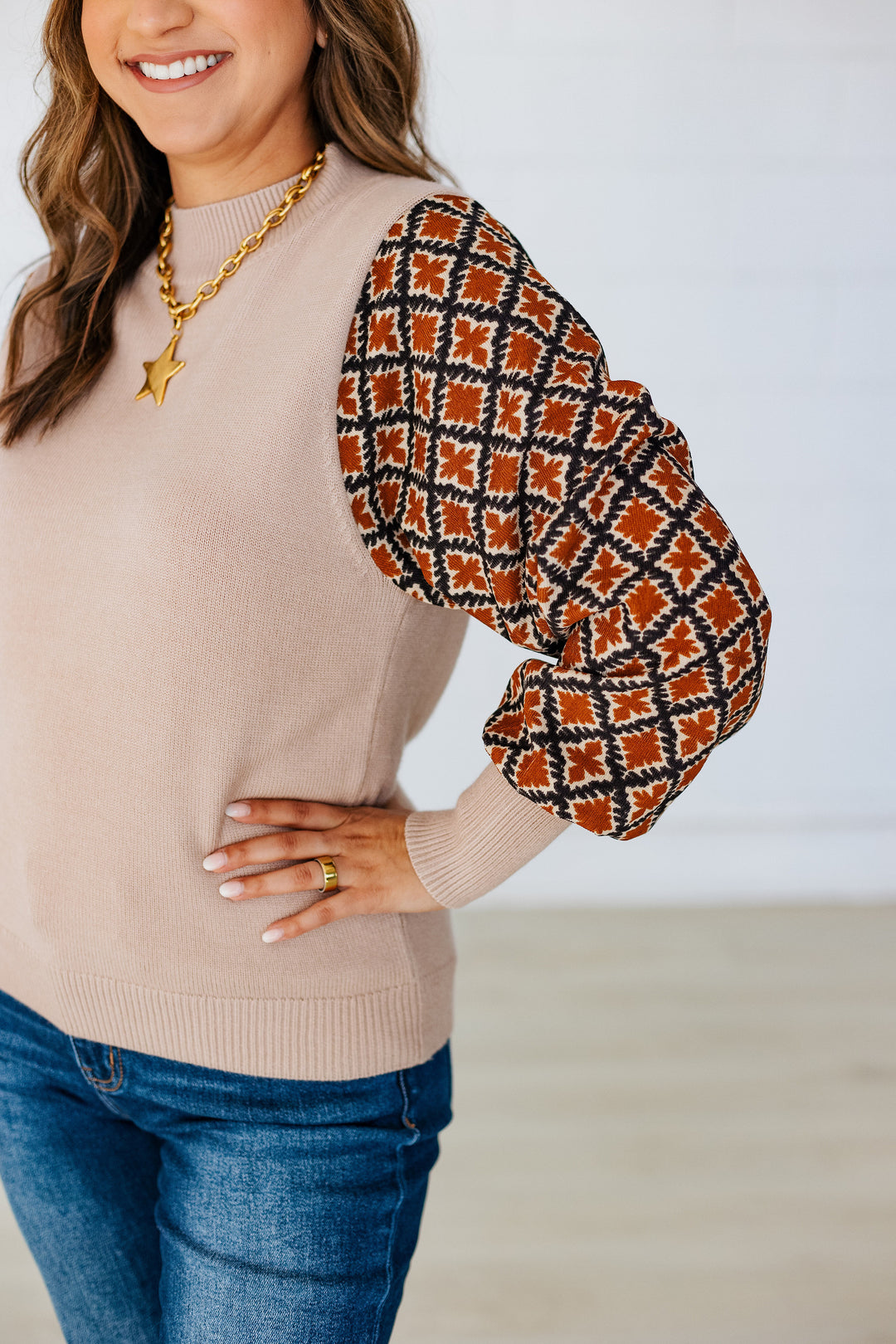 MELODY MIXED MEDIA SWEATER