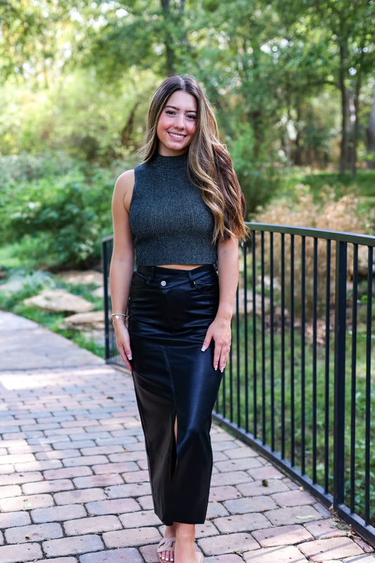 LIVIN' IN LEATHER MAXI SKIRT