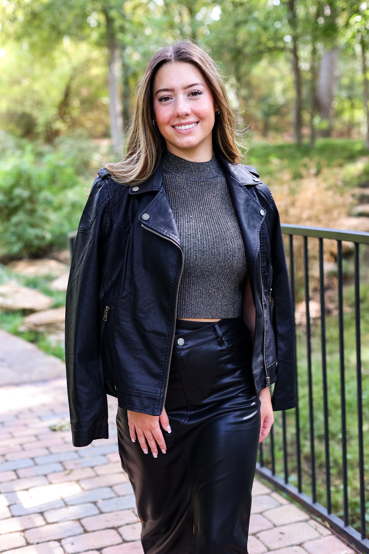 BOMBS AWAY LEATHER JACKET: BLACK