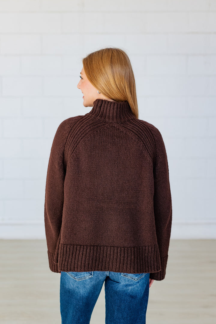 Z SUPPLY: EMERGE FUNNEL NECK SWEATER- CHOCOLATE CHERRY