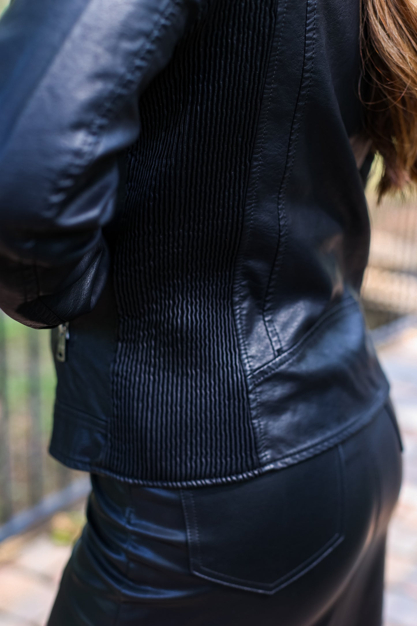 BOMBS AWAY LEATHER JACKET: BLACK