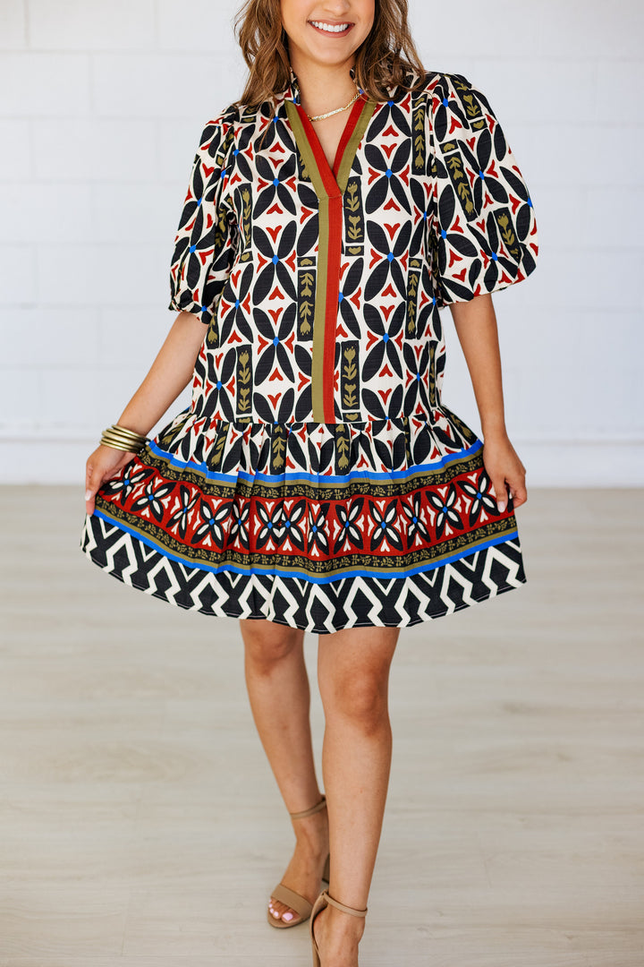 CASSANDRA PRINT MINI DRESS