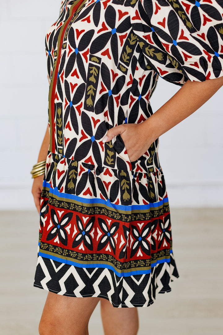 CASSANDRA PRINT MINI DRESS