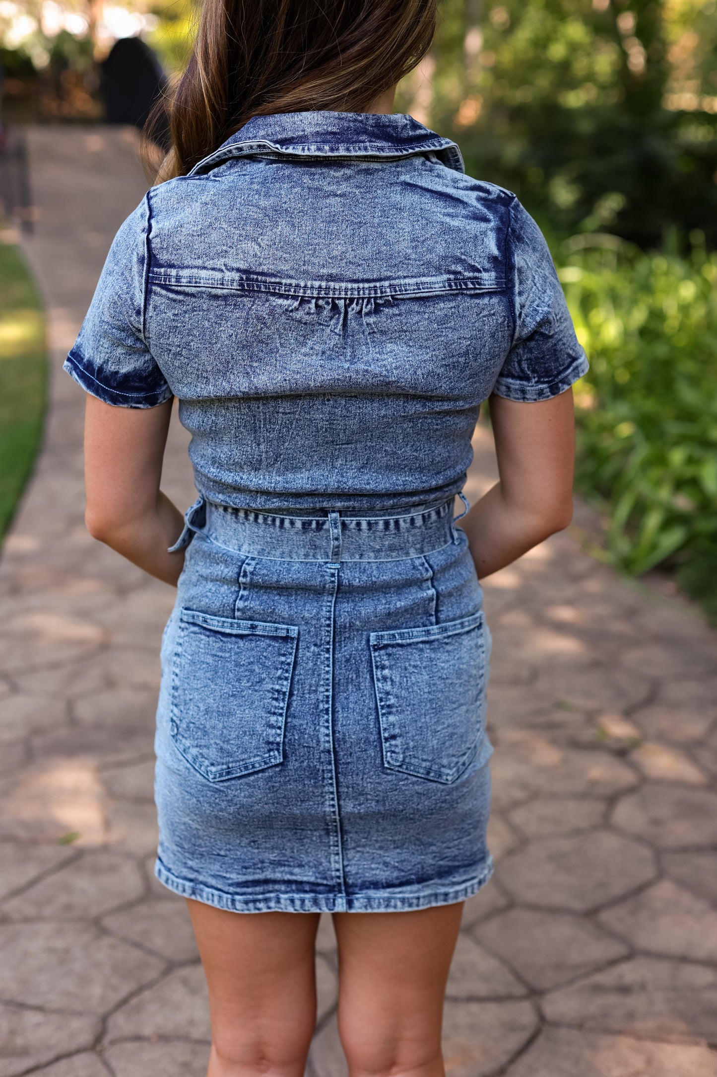 KIMMY BELTED DENIM DRESS