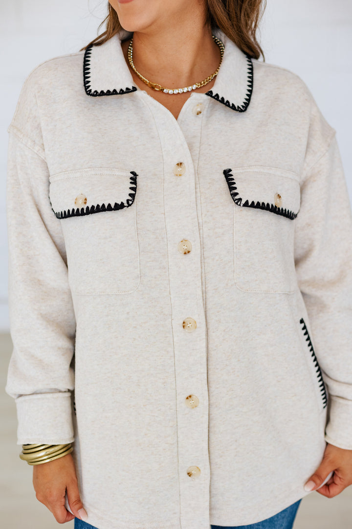 THREAD & SUPPLY: CARMINE JACKET- HEATHER OATMEAL