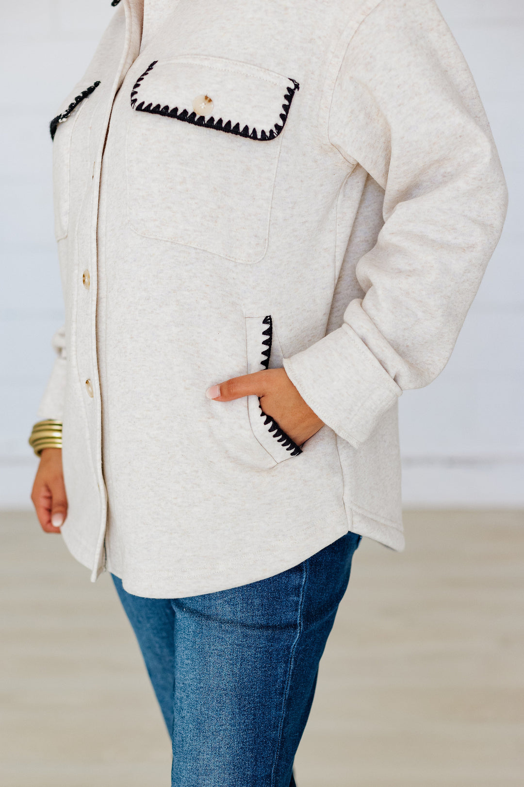 THREAD & SUPPLY: CARMINE JACKET- HEATHER OATMEAL