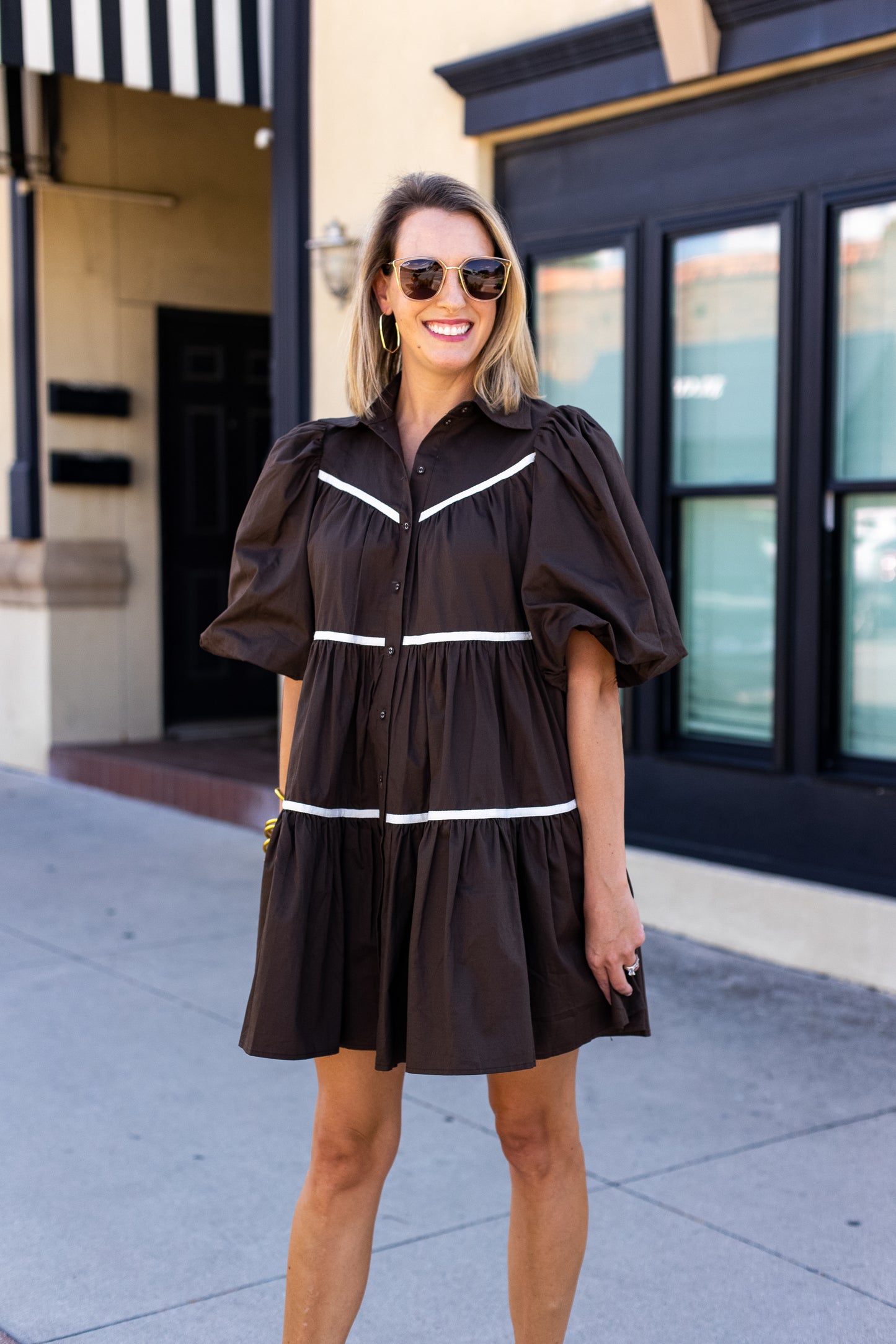 GIMME MORE POPLIN TIERED DRESS: OLIVE