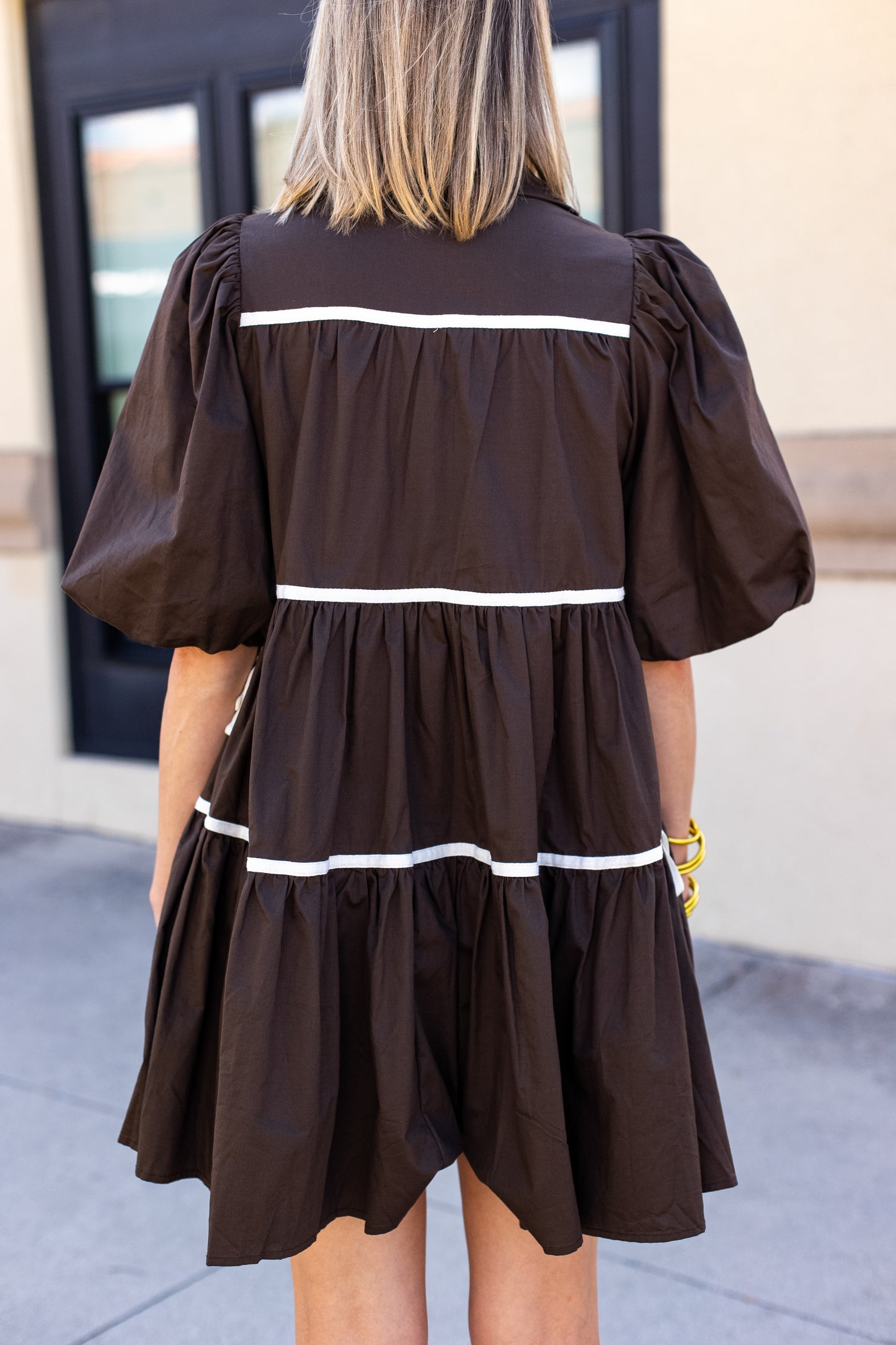 GIMME MORE POPLIN TIERED DRESS: OLIVE