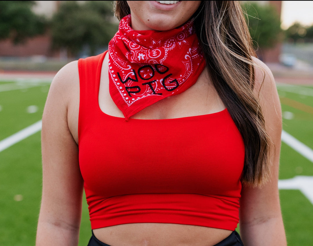 NIKIBIKI: SQUARE NECK TOP / RED