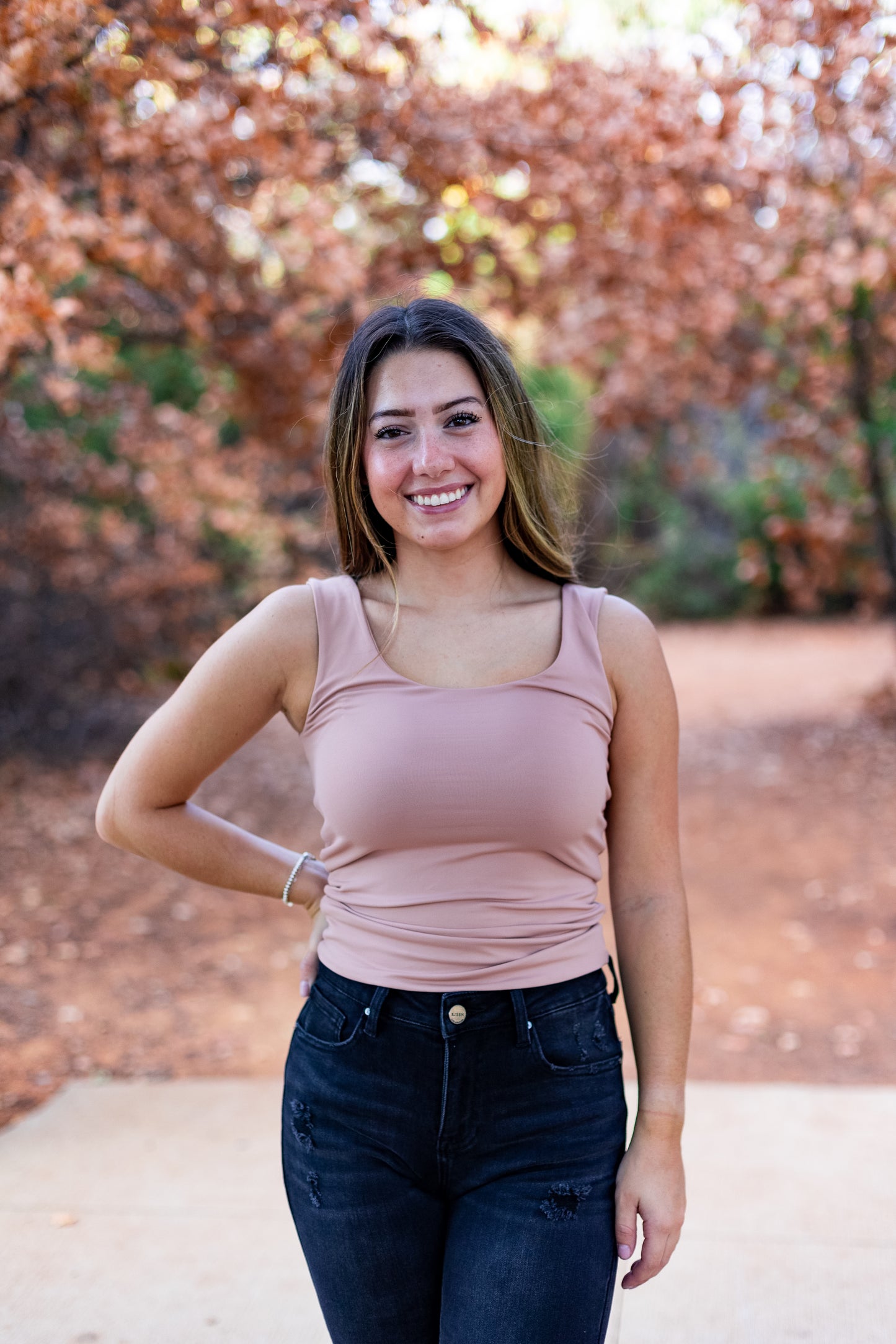SECOND SKIN SEAMLESS TANK: LATTE