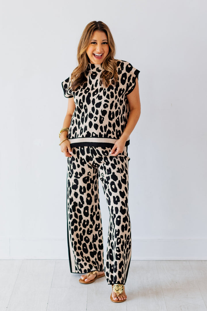 LILY LEOPARD KNIT LOUNGE PANT