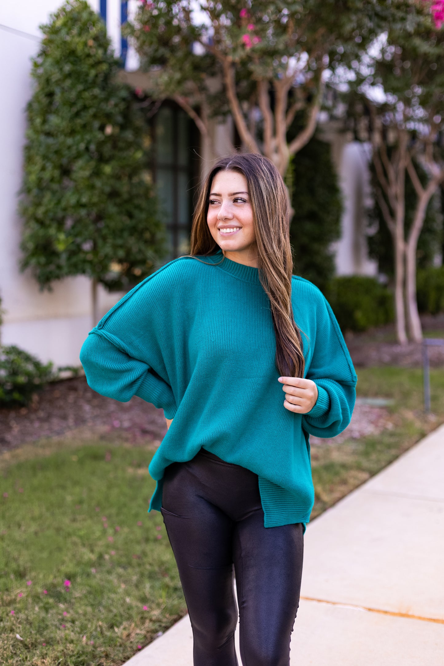 MISS ME MOCK NECK PULLOVER