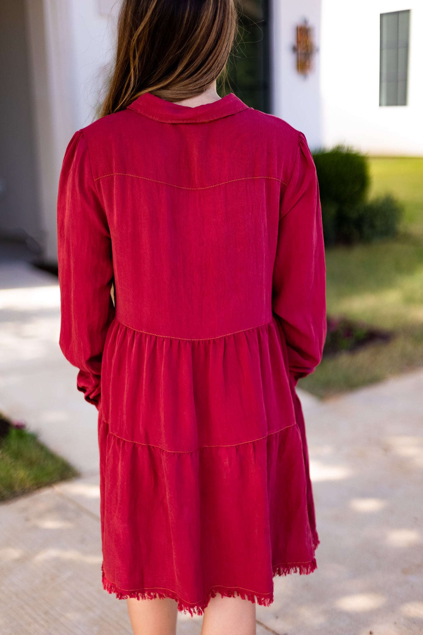 CHERRY PICKING WASHED BUTTON UP DRESS