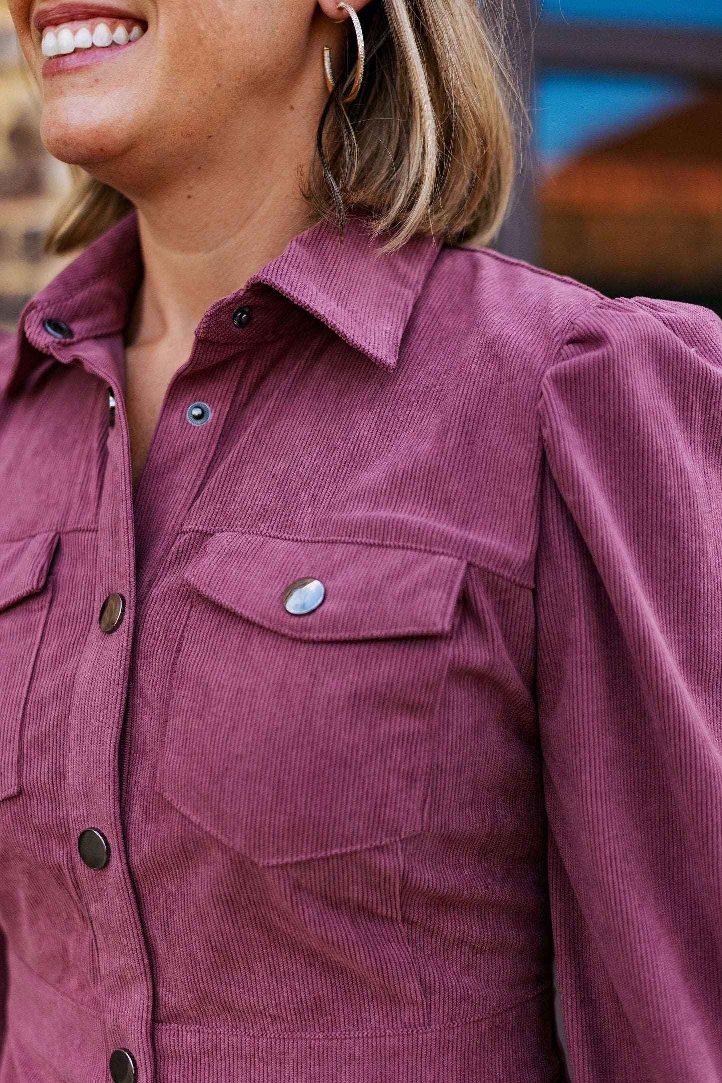 DATE NIGHT BUTTON UP CORD DRESS