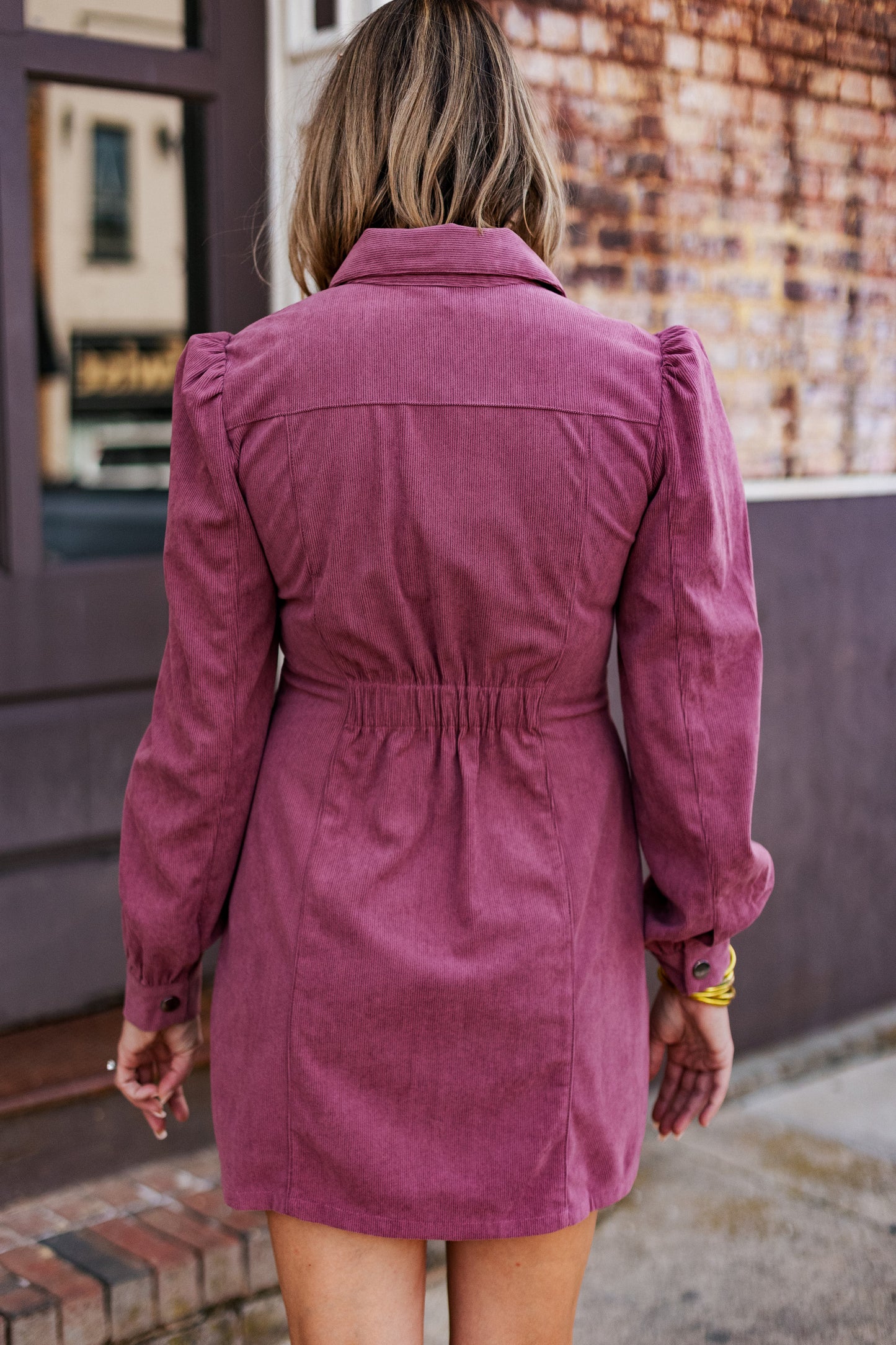 DATE NIGHT BUTTON UP CORD DRESS