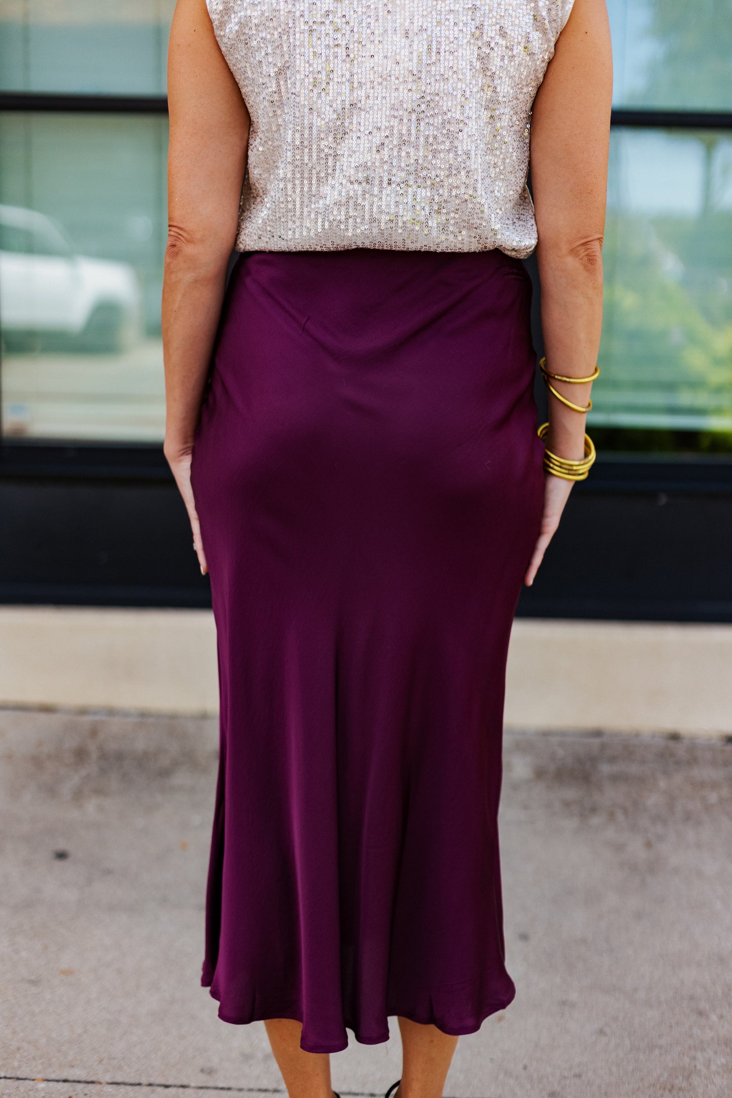 SILK SLIP SKIRT: SANGRIA