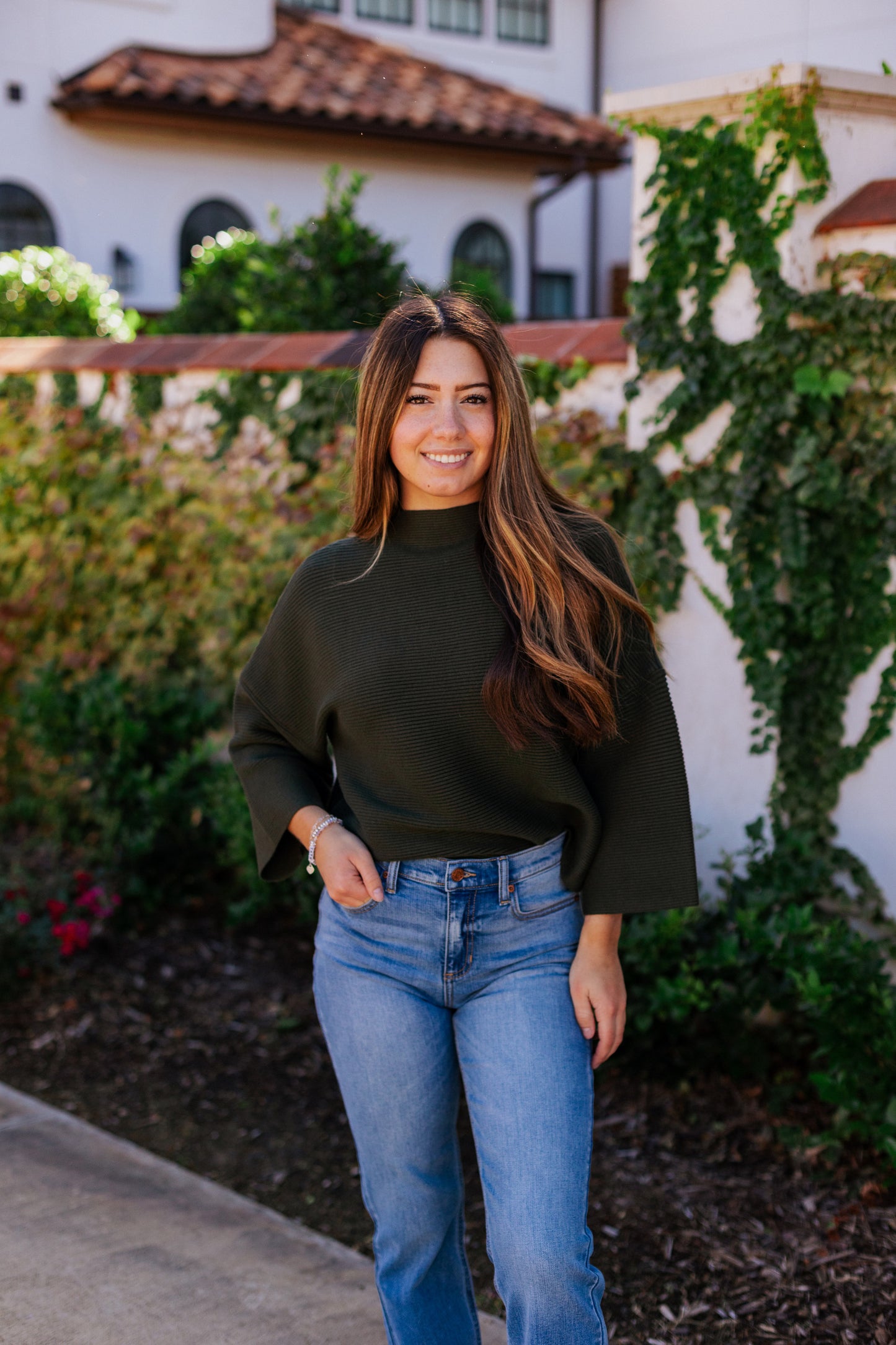 EASY STREET PULLOVER SWEATER HUNTER GREEN