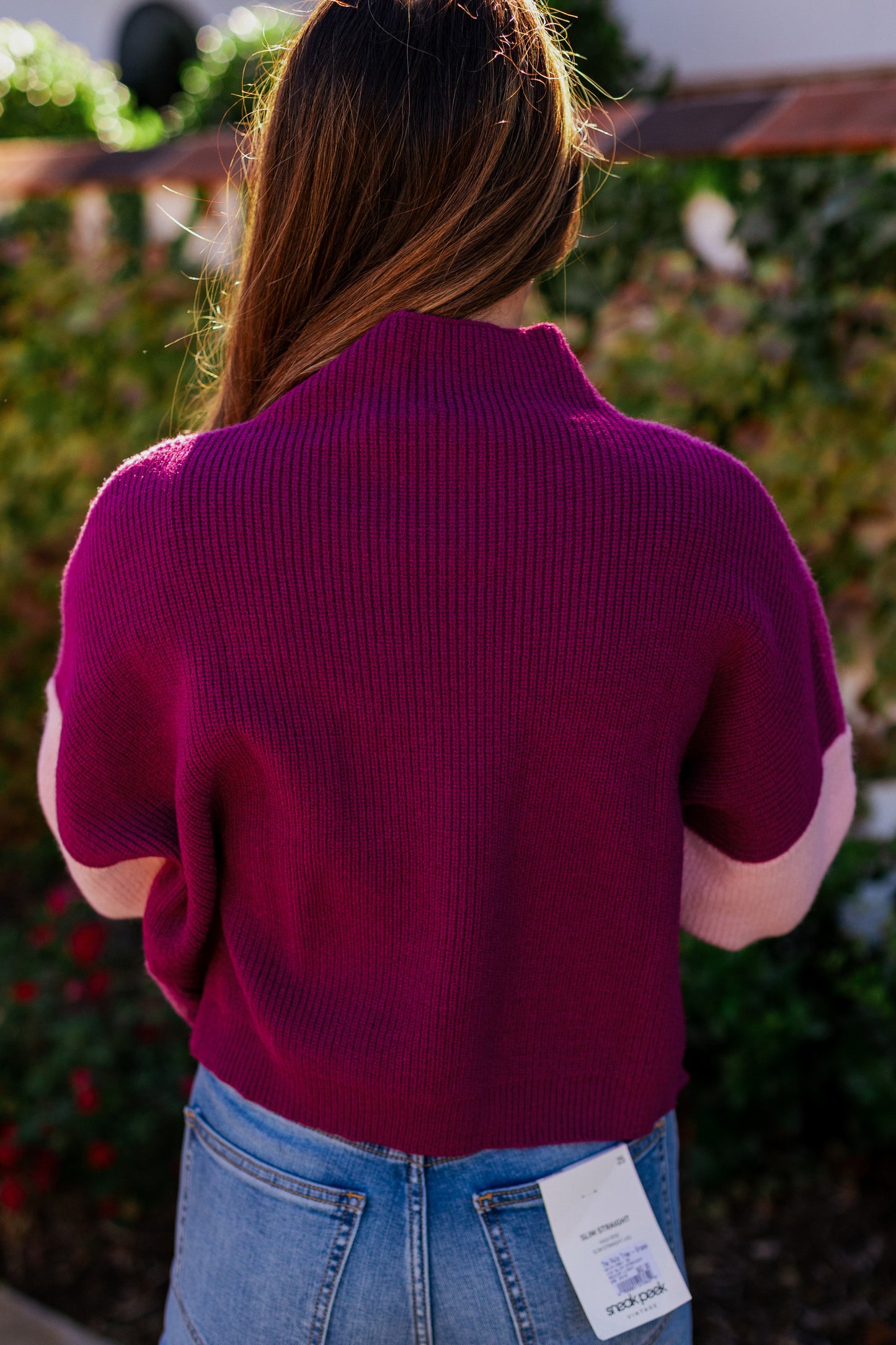 COOL COLORBLOCK SWEATER MAGENTA