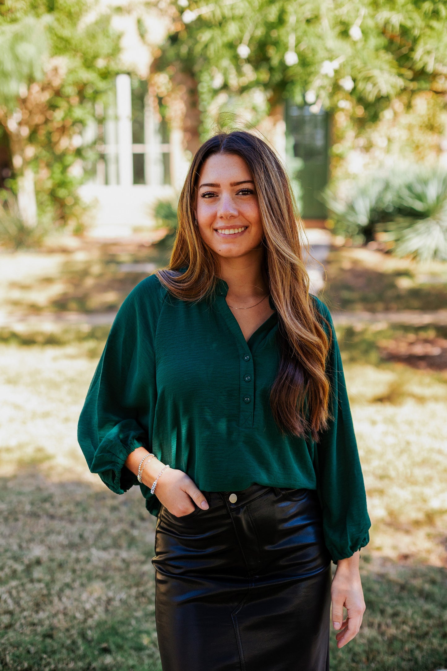 WANDERLUST V NECK BLOUSE