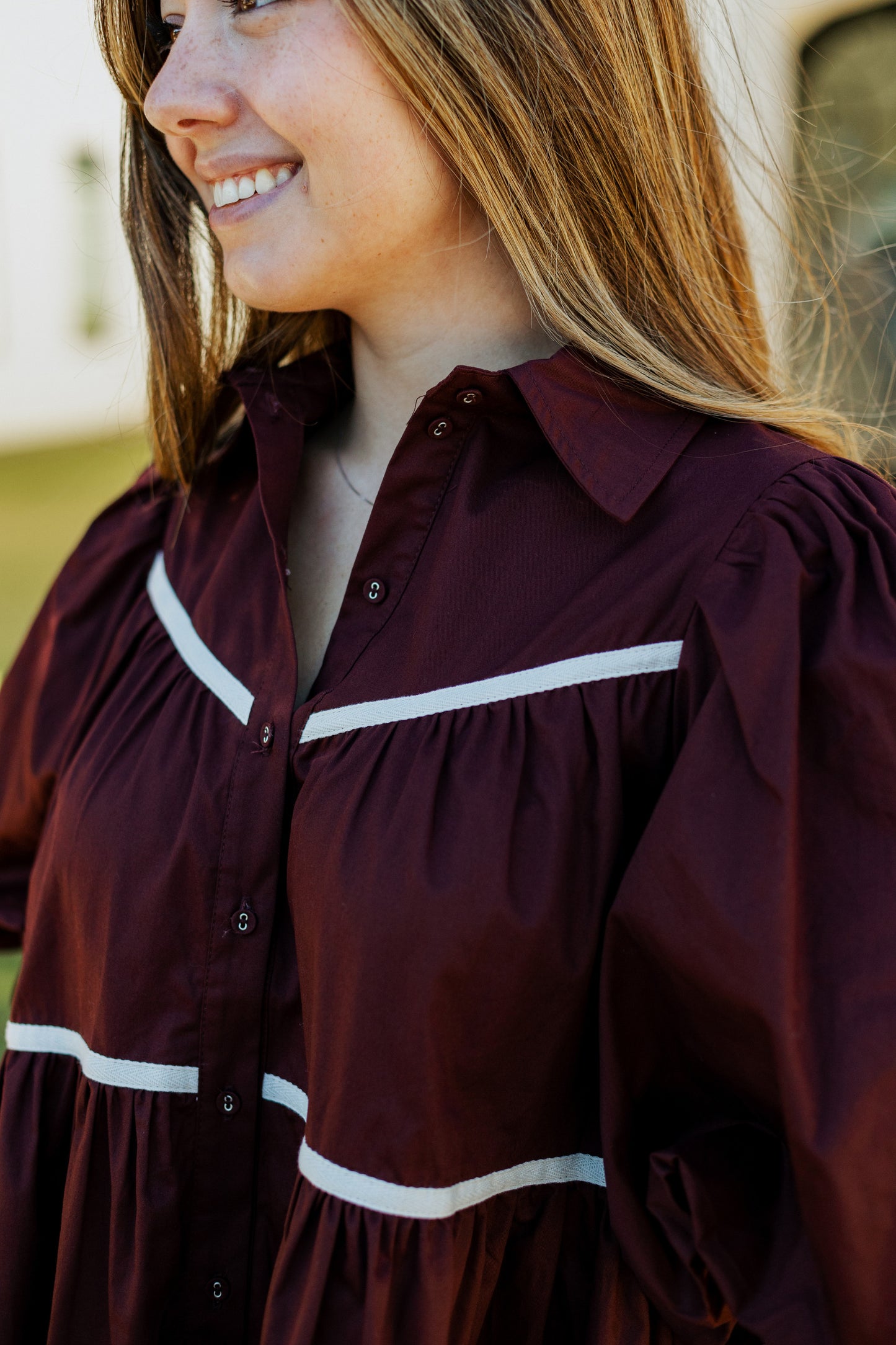 GIMME MORE TIERED DRESS: BROWN