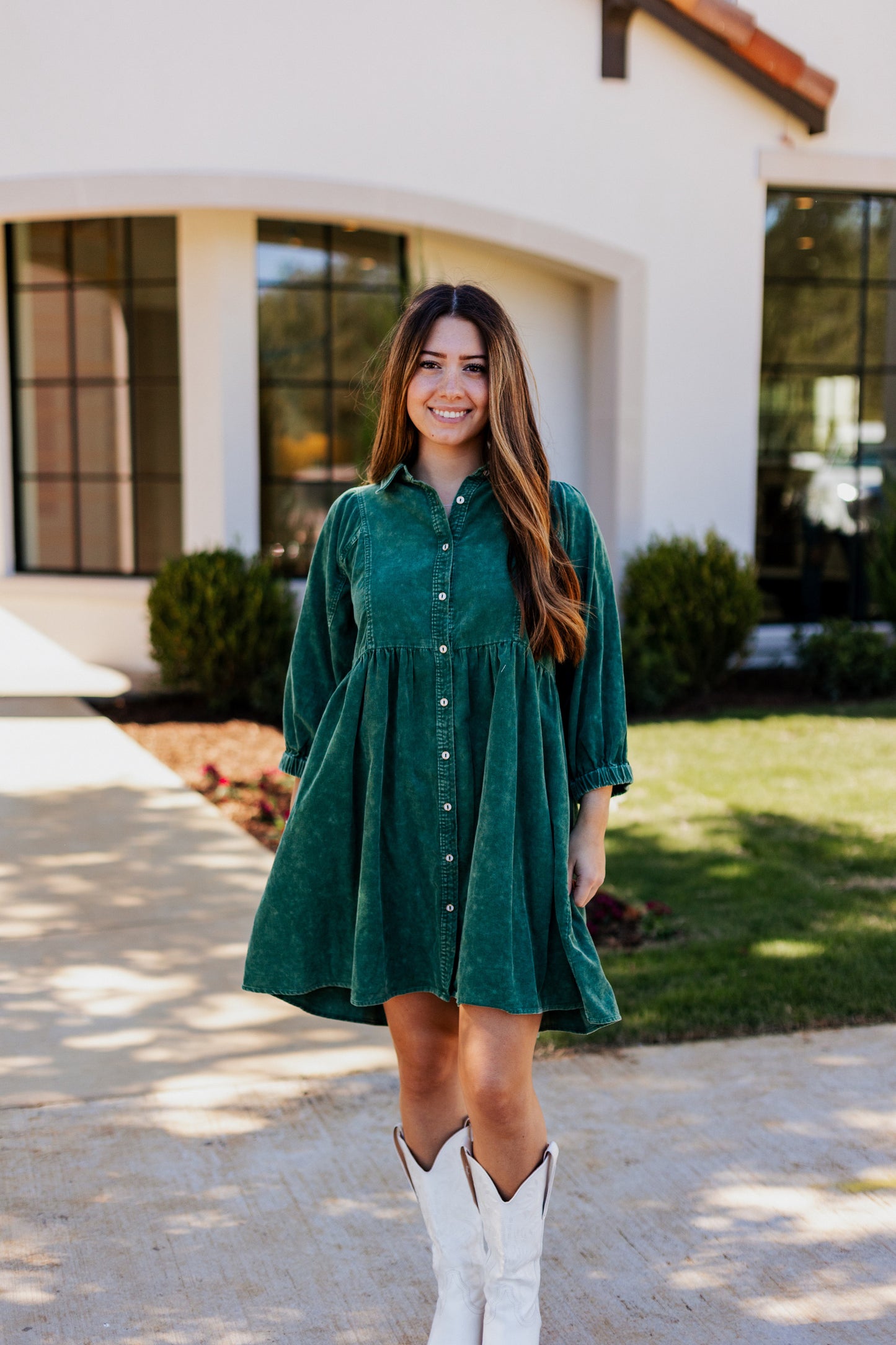 EVER MINE CORD BUTTON UP DRESS