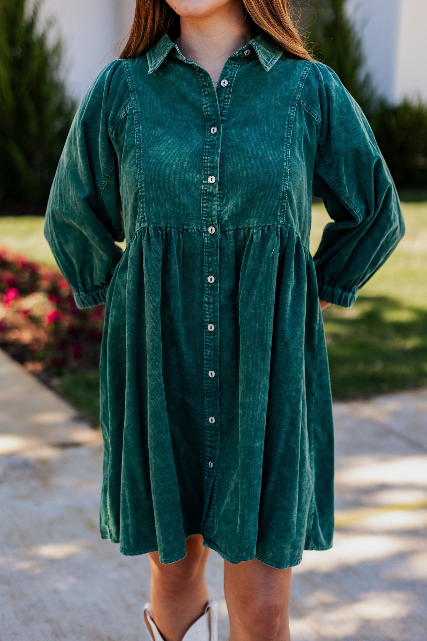 EVER MINE CORD BUTTON UP DRESS