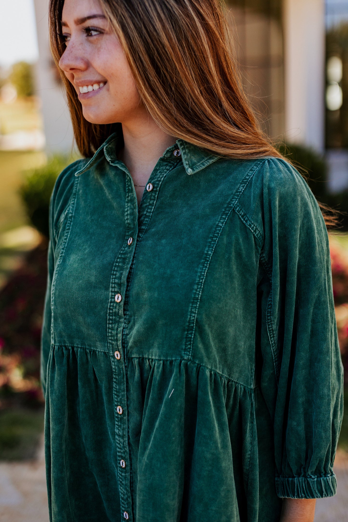 EVER MINE CORD BUTTON UP DRESS