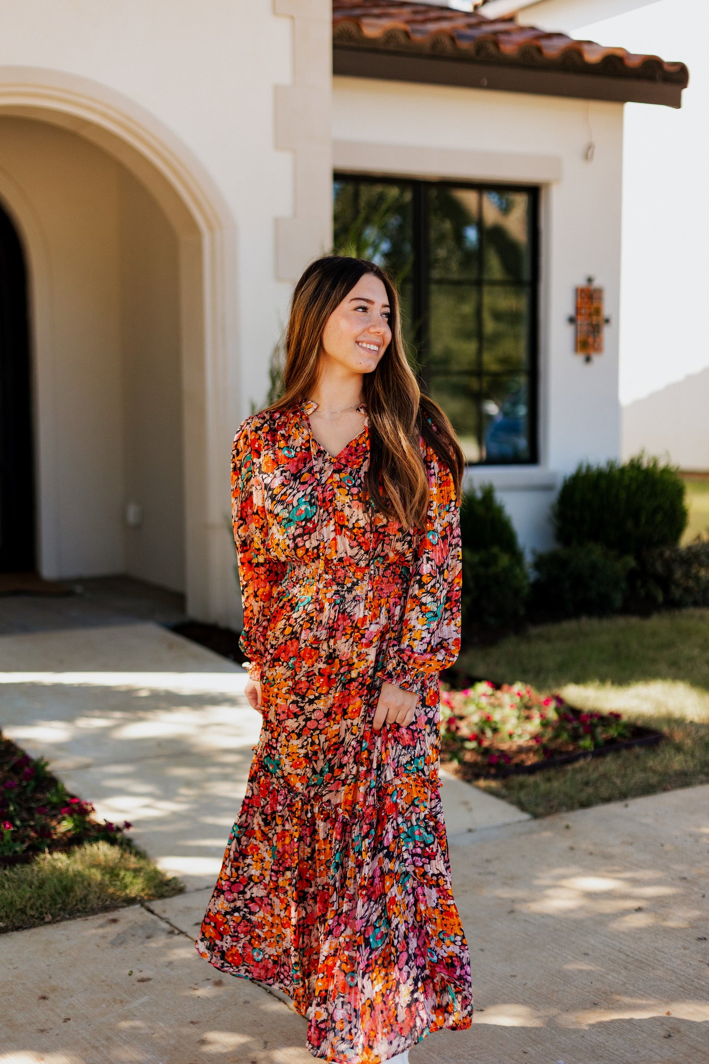 MAXINE METALLIC FLORAL MAXI
