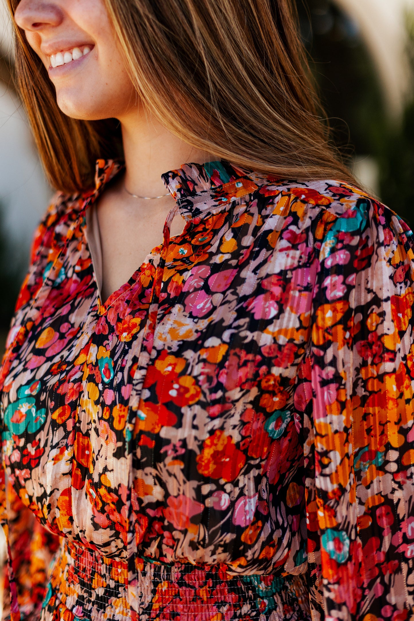 MAXINE METALLIC FLORAL MAXI