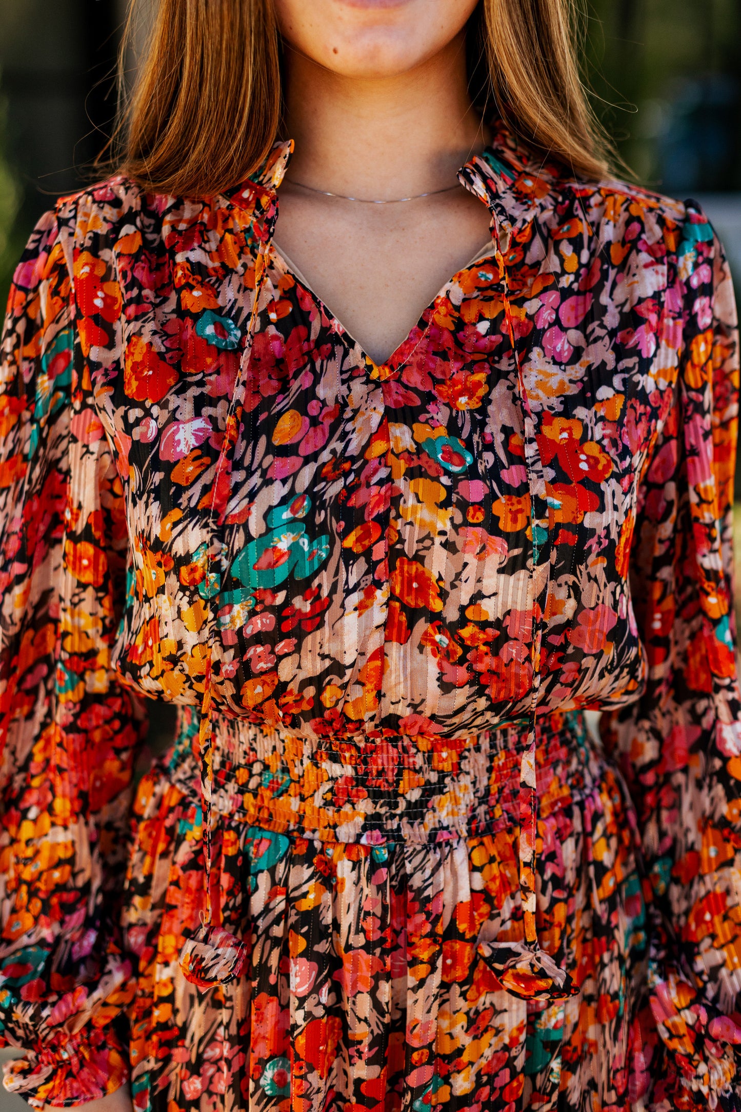 MAXINE METALLIC FLORAL MAXI