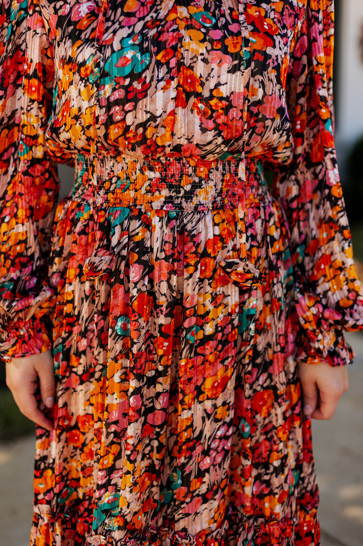 MAXINE METALLIC FLORAL MAXI