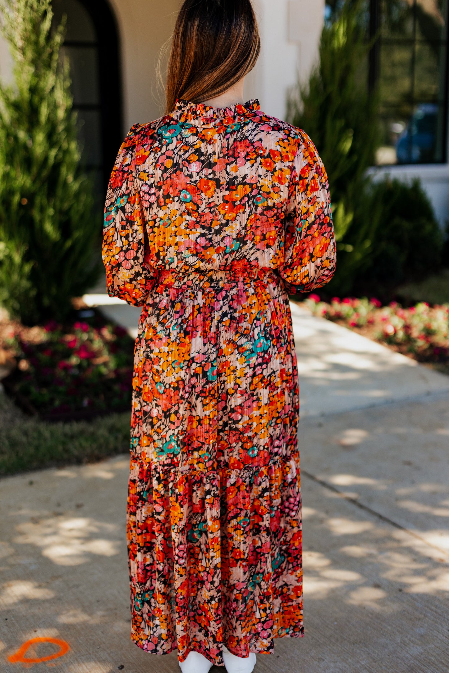 MAXINE METALLIC FLORAL MAXI