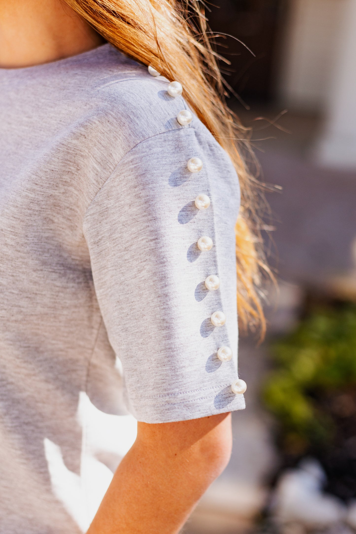 BUBBLE PEARL DETAIL KNIT TOP