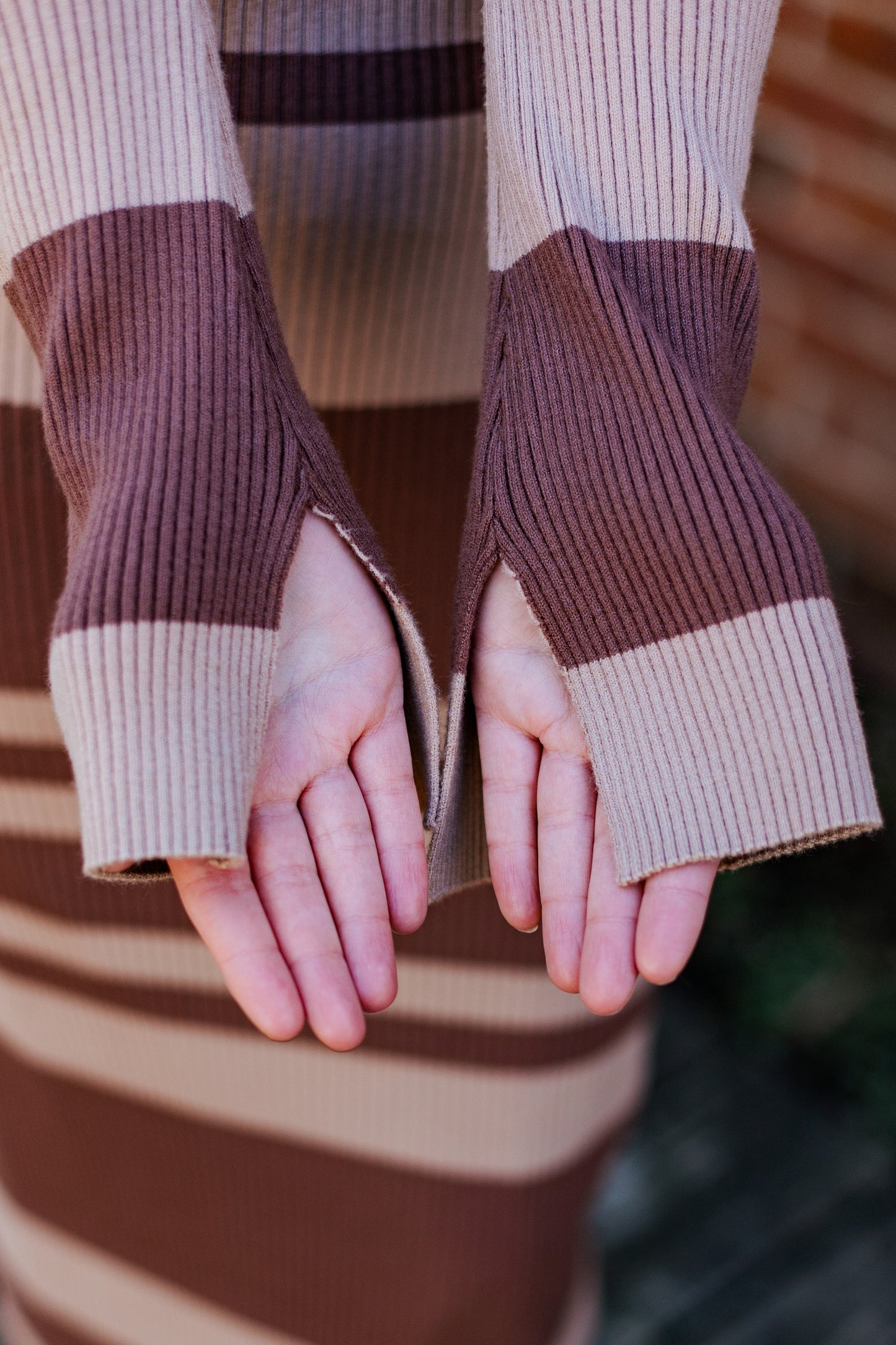 GIMME A SPIN STRIPE SWEATER DRESS