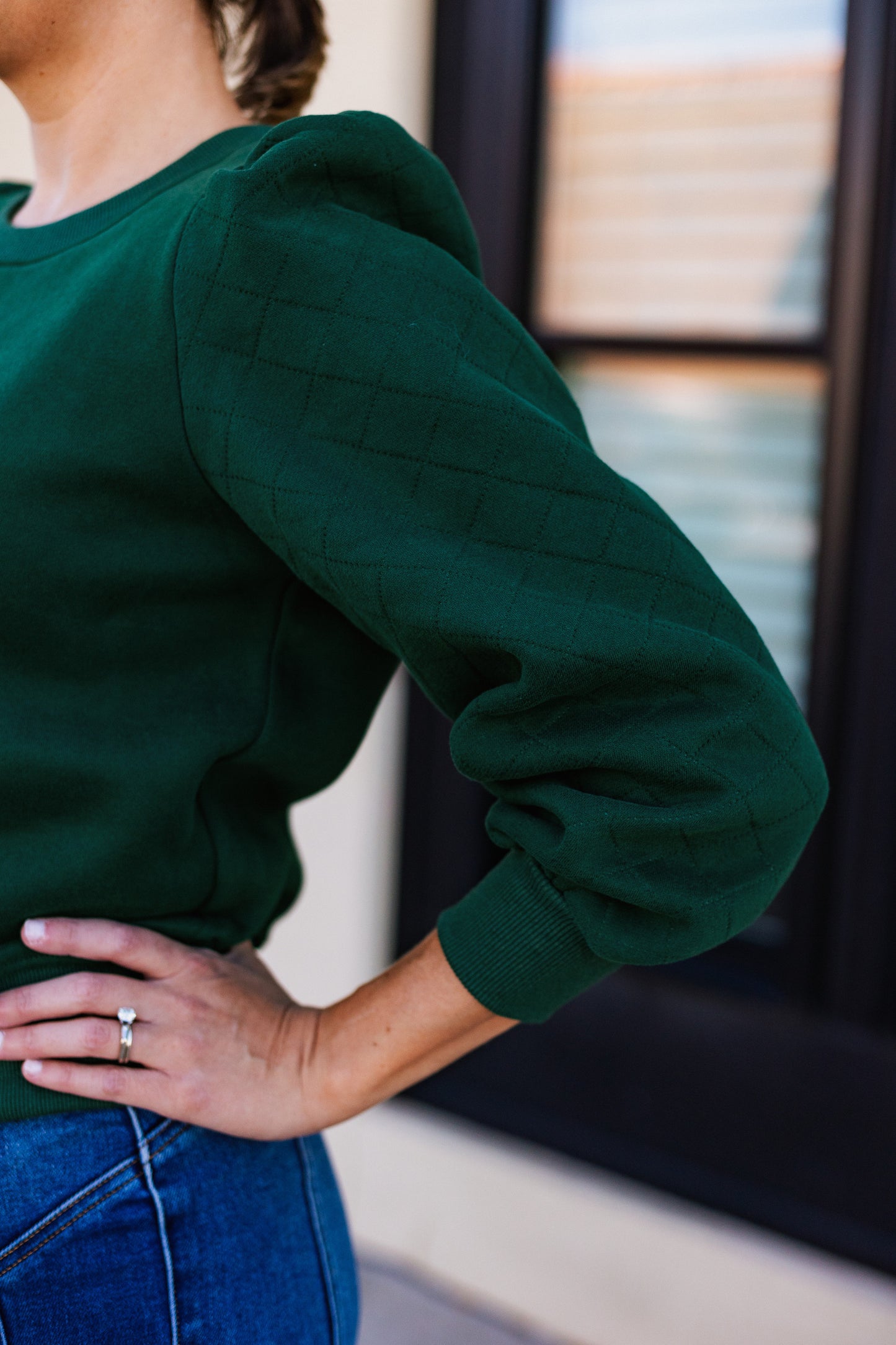 HONEY QUILTED SLEEVE TOP