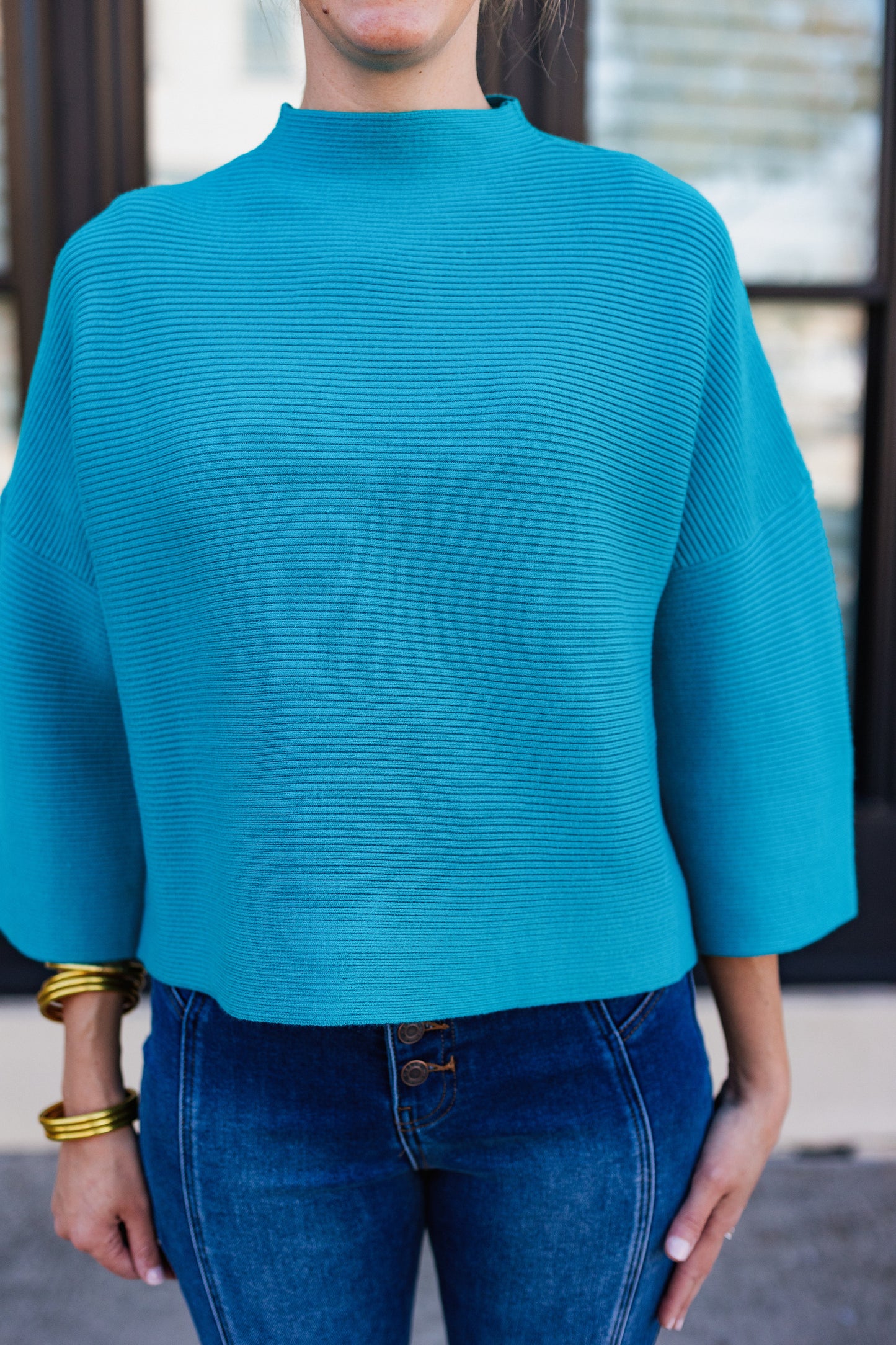 EASY STREET PULLOVER SWEATER TEAL